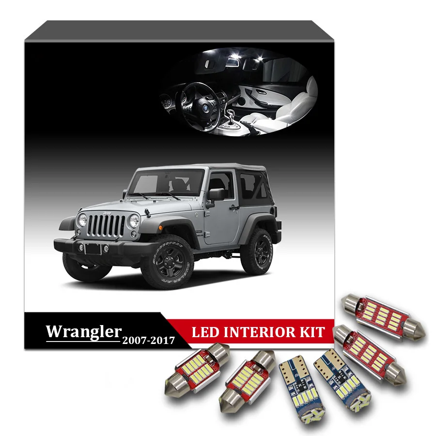 10 шт. светодиодные лампы для салона Jeep Wrangler 2007-2017 | Автомобили и мотоциклы