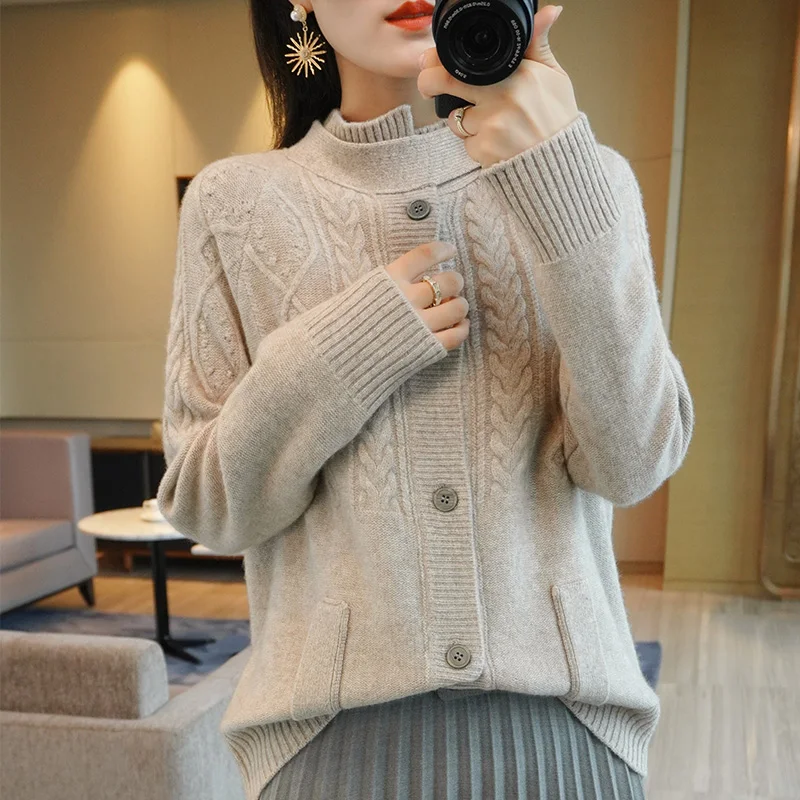 Women's jacket cashmere jacket solid color casual high-neck cardigan women Korean wool long-sleeved large size loose jacket
Women's jacket cashmere jacket solid color casual high-neck cardigan women Korean wool long-sleeved large size loose jacket