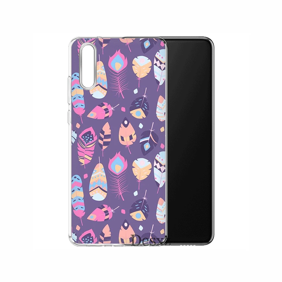 Mobile Phone Case For Huawei P30 P20 P10 P8 P9 Lite Pro P Smart Z Plus Cover TPU Feather Beautiful | Мобильные телефоны и