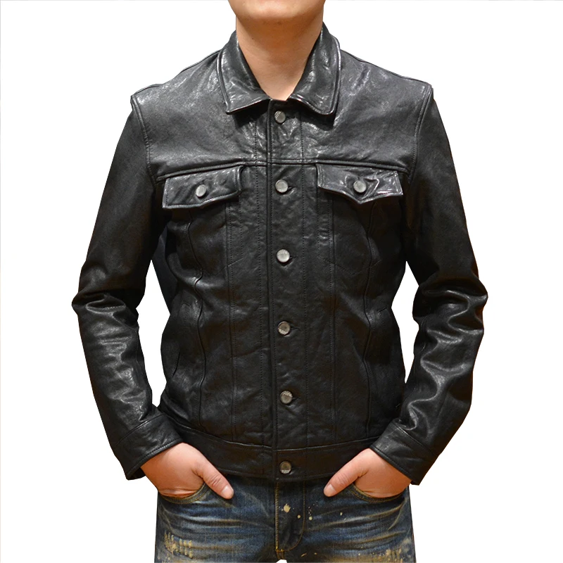 New Men's Classic Genuine 2020 Leather Jackets Single Breasted Male Spring Autumn Vintage Thick Sheepskin Coat free shipping
New Men's Classic Genuine 2020 Leather Jackets Single Breasted Male Spring Autumn Vintage Thick Sheepskin Coat free shipping