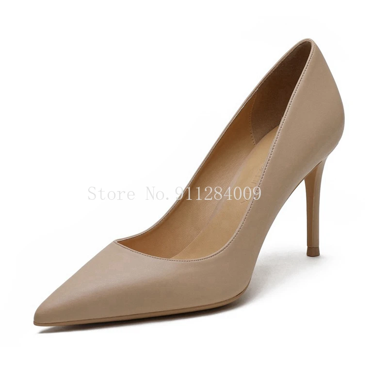 

Hot Sale Women Pumps Sheepskin Genuine Leather 6CM/8CM/10CM Thin High Heels Slip On Spring Autumn Elegant Dress Shoes Woman A010
