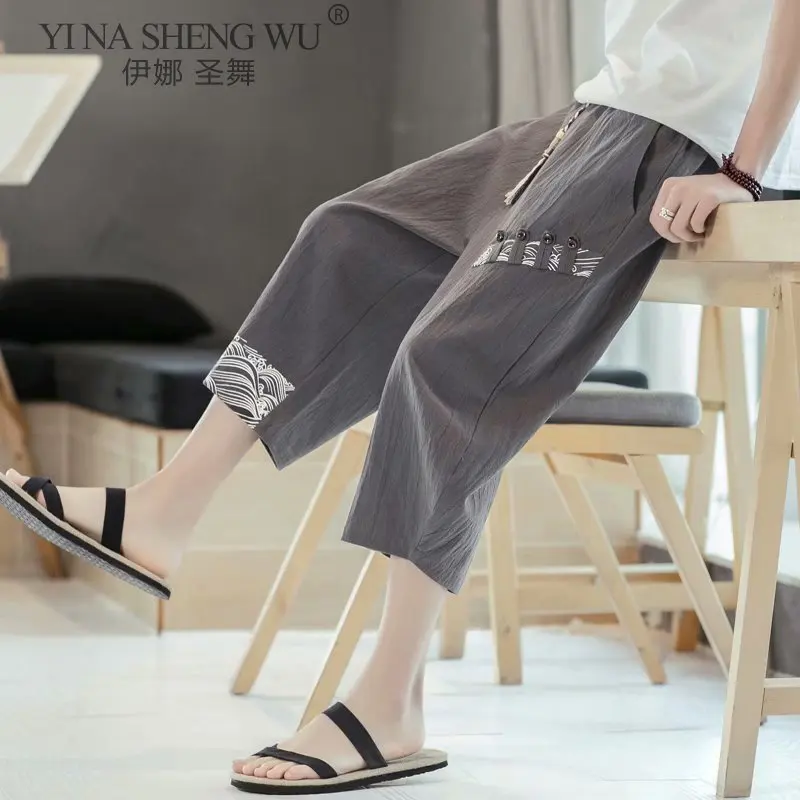 Men Japanese Style Pants Samurai Costume Vintage Loose Male Trousers Vintage Harem Pants Kimono Streetwear Print Casual Costume
Men Japanese Style Pants Samurai Costume Vintage Loose Male Trousers Vintage Harem Pants Kimono Streetwear Print Casual Costume
