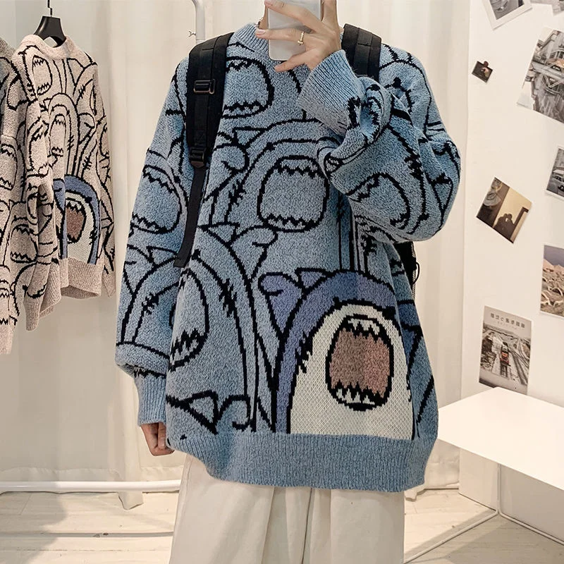 Мужской Жаккардовый свитер PR Shark Graphic, Свободный Повседневный джемпер в гонконгском стиле, с круглым вырезом, зима 2021
Мужской Жаккардовый свитер PR Shark Graphic, Свободный Повседневный джемпер в гонконгском стиле, с круглым вырезом, зима 2021