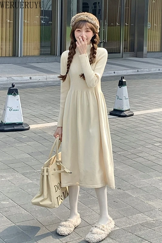 WERUERUYU 2020 new French self-cultivation bag hip high collar long-sleeved women's bottom sweater knit dress
WERUERUYU 2020 new French self-cultivation bag hip high collar long-sleeved women's bottom sweater knit dress