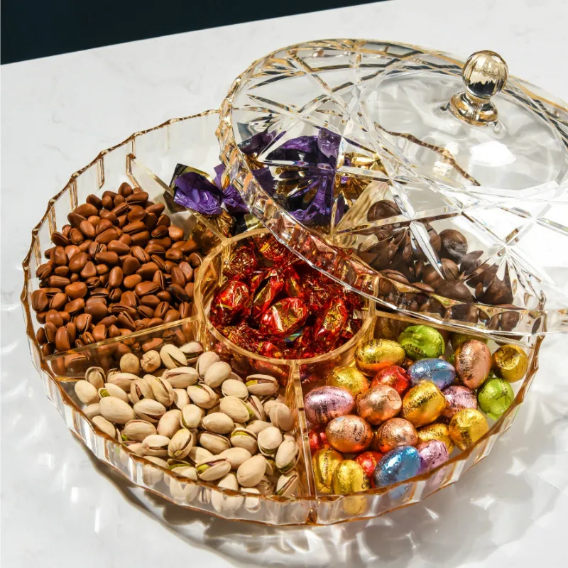 European style Dried fruit plates Compartment With cover Home living room Plastic transparent candy boxes MJ708
European style Dried fruit plates Compartment With cover Home living room Plastic transparent candy boxes MJ708