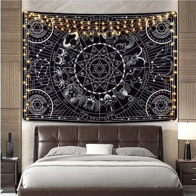 Black and White Witchcraft Tapestry Wall Hanging Sun Mountain Divine Constellations Wall Cloth Tapestry Boho Decor Wall Tapestry
Black and White Witchcraft Tapestry Wall Hanging Sun Mountain Divine Constellations Wall Cloth Tapestry Boho Decor Wall Tapestry
