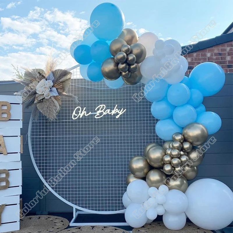 98pcs Macaron Blue Latex Golden Wedding Happy Kid Happy Birthday Party Welcome White Balloon Arch DIY Kits Garland Decoration
98pcs Macaron Blue Latex Golden Wedding Happy Kid Happy Birthday Party Welcome White Balloon Arch DIY Kits Garland Decoration