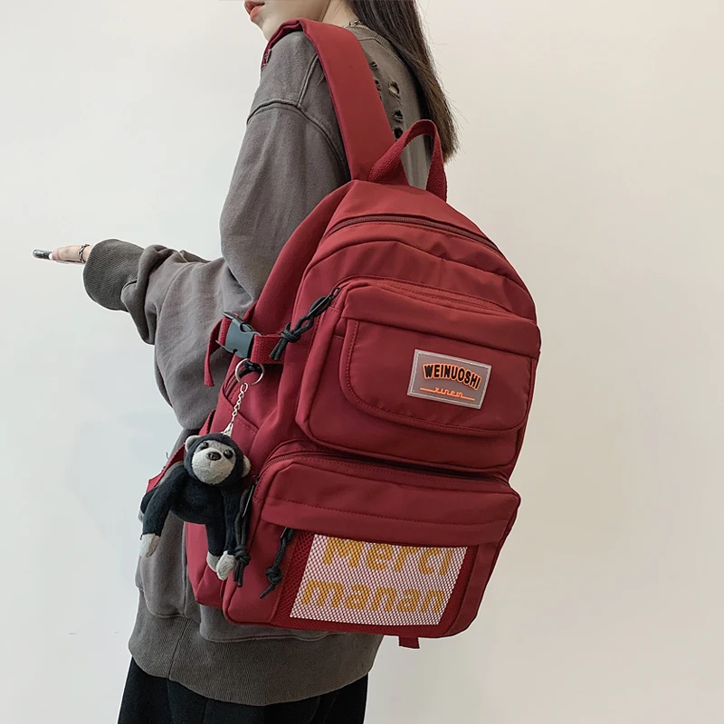 Fashion Women Mini Simple Backpacks Lady Campus Style Pure Color Big Capacity Leisure Double Striped Shoulder Bag
Fashion Women Mini Simple Backpacks Lady Campus Style Pure Color Big Capacity Leisure Double Striped Shoulder Bag