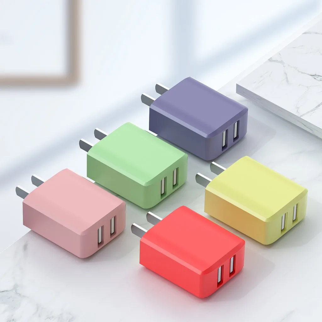 2021 new Universal 5V/2A double USB ports protable Travel AC Charger colorful dual USB charger adapter suitable for Android IOS
2021 new Universal 5V/2A double USB ports protable Travel AC Charger colorful dual USB charger adapter suitable for Android IOS