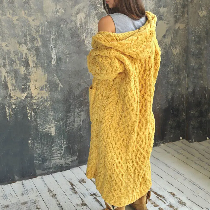 Cardigan Women Plus Size Solid Color Long Sleeve Braid Knit Cardigan Hooded Sweater Coat Overcoat Loose Ladies Sweaters Coat
Cardigan Women Plus Size Solid Color Long Sleeve Braid Knit Cardigan Hooded Sweater Coat Overcoat Loose Ladies Sweaters Coat