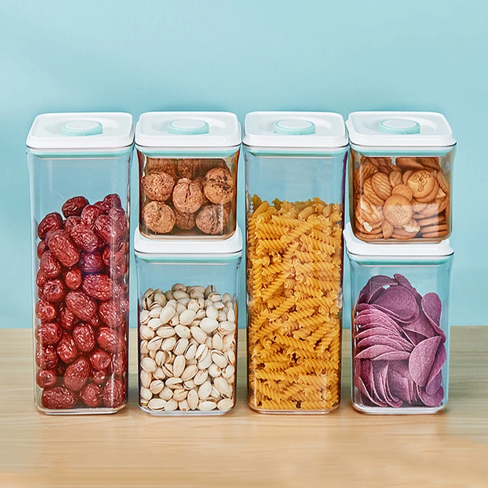

750/1400/2400ML Food Storage Container Plastic Kitchen Refrigerator Noodle Box Multigrain Storage Tank Transparent Sealed Cans