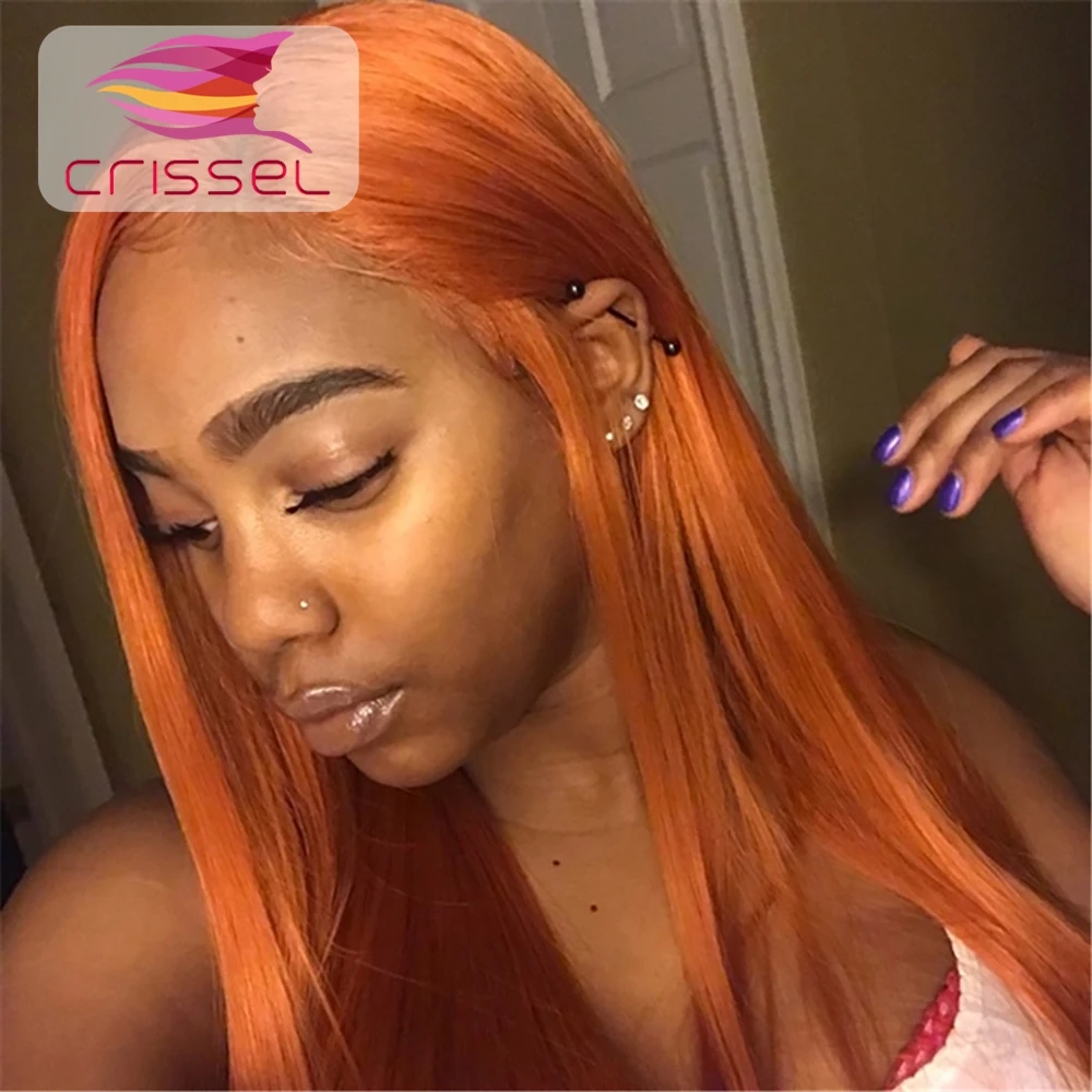 Crissel Colored 13X6X1 Straight Orange Lace Wig Brazilian Wigs with Baby Hair Remy Orange Ginger Human Hair Wigs Middle Part
Crissel Colored 13X6X1 Straight Orange Lace Wig Brazilian Wigs with Baby Hair Remy Orange Ginger Human Hair Wigs Middle Part