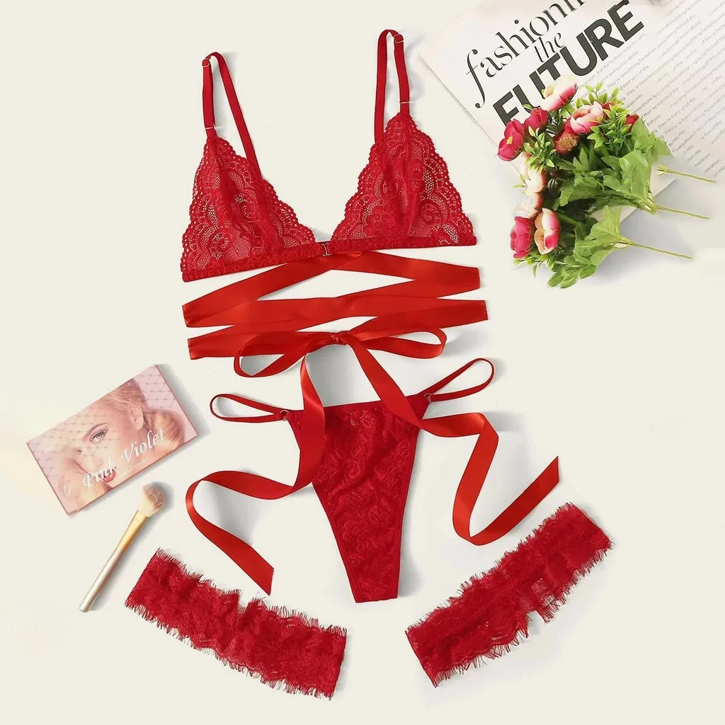 4XL Sexy Lingerie Plus Size Lace Women's Underwear Set Bra G-String Garter Erotic Costumes Hollow Out Bandage Women's Clothing
4XL Sexy Lingerie Plus Size Lace Women's Underwear Set Bra G-String Garter Erotic Costumes Hollow Out Bandage Women's Clothing