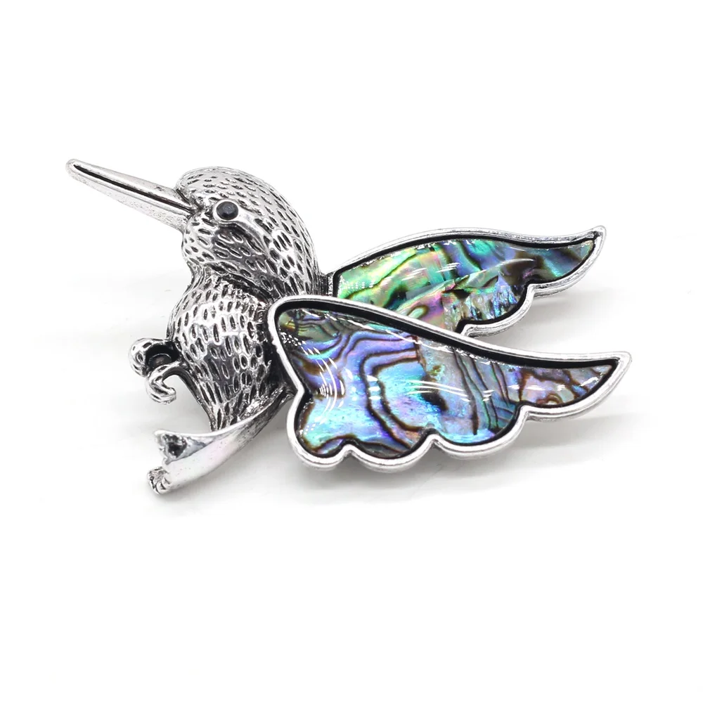 

Natural Abalone Shell Hummingbird Brooches for Women Men Jewelry Making DIY Charms Accessories Animal Brooch Pins Exquisite Gift