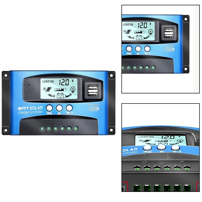 MPPT 12V/24V Auto Focus Tracking Solar Panel Regulator Dual USB Port Charge Controller
MPPT 12V/24V Auto Focus Tracking Solar Panel Regulator Dual USB Port Charge Controller
