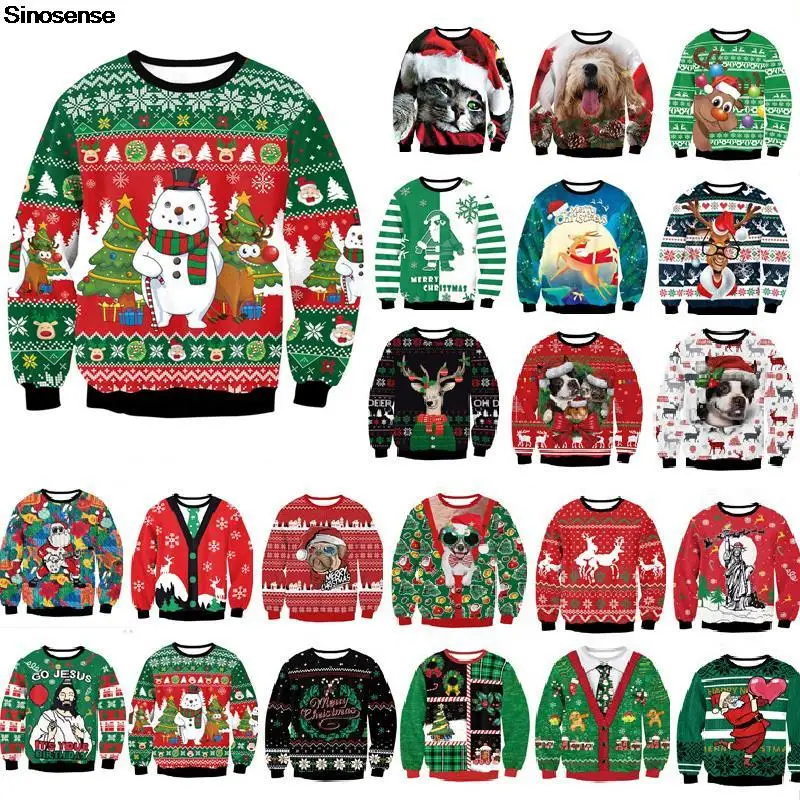 Men Women Ugly Christmas Sweater Holiday Party Autumn Sweatshirt 3D Christmas Tree Gifts Snowman Reindeer Print Xmas Jumpers
Men Women Ugly Christmas Sweater Holiday Party Autumn Sweatshirt 3D Christmas Tree Gifts Snowman Reindeer Print Xmas Jumpers