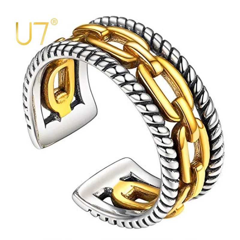 U7 Wrap Ring for Women 925 Sterling Silver Gold Plated Cuff Ring Open Style Pinky Ring Statement Ring for Girls
U7 Wrap Ring for Women 925 Sterling Silver Gold Plated Cuff Ring Open Style Pinky Ring Statement Ring for Girls