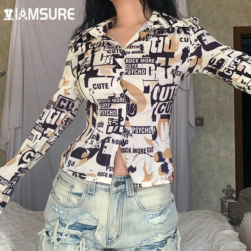 IAMSURE Character Printed Casual Shirt Casual Holiday Beach Style Basic Long Sleeve Turn-Down Collar Blouse Women 2021 Autumn
IAMSURE Character Printed Casual Shirt Casual Holiday Beach Style Basic Long Sleeve Turn-Down Collar Blouse Women 2021 Autumn