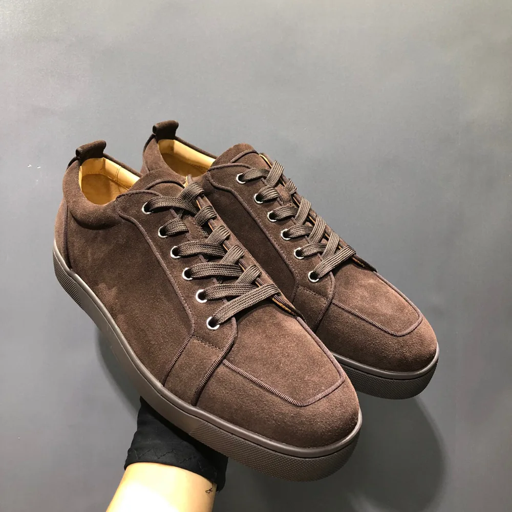Brown Low Top Red Bottom Men Shoes New Color Genuine Suede Leather Luxury Ladie Flat Loafers Casual Shoes Sneaker Big Size 47 48
Brown Low Top Red Bottom Men Shoes New Color Genuine Suede Leather Luxury Ladie Flat Loafers Casual Shoes Sneaker Big Size 47 48