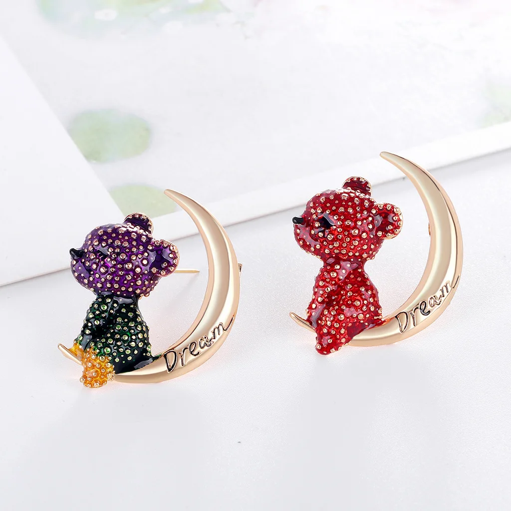 Creative Letter Moon Bear Brooch Girls Cute Animal Badge Dripping Oil All-Match Corsage For Women Suit Coat Jewelry Accessories
Creative Letter Moon Bear Brooch Girls Cute Animal Badge Dripping Oil All-Match Corsage For Women Suit Coat Jewelry Accessories