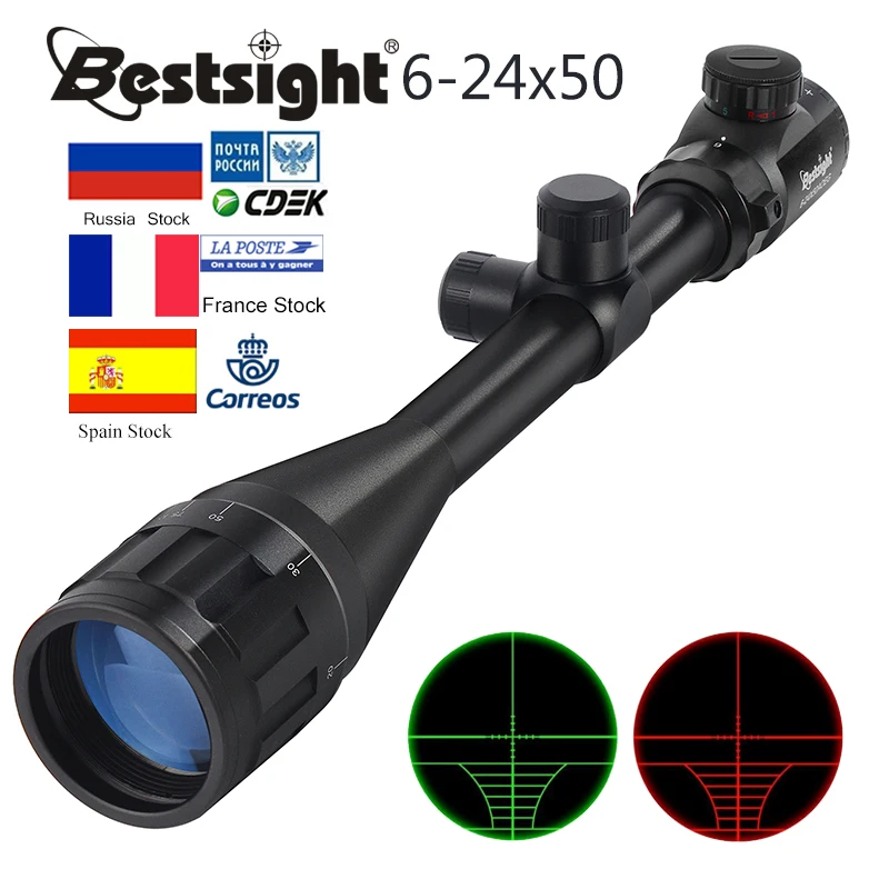 Тактический Оптический прицел Bestsight 6 24X50 AOE красный и зеленый мил точечный