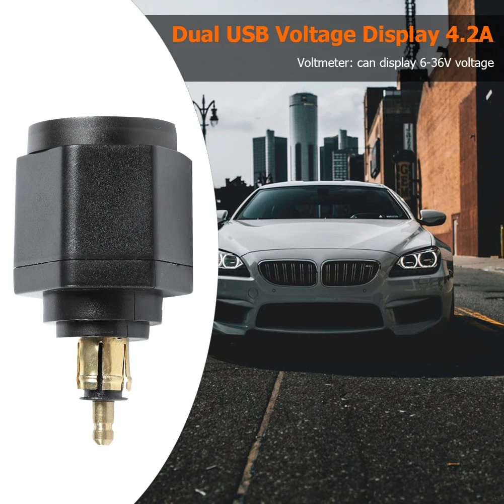 4.2A DIN Hella Powerlet plug to dual USB charger adapter 18W with digital voltmeter for BMW motorcycles Car Electronics Parts
4.2A DIN Hella Powerlet plug to dual USB charger adapter 18W with digital voltmeter for BMW motorcycles Car Electronics Parts