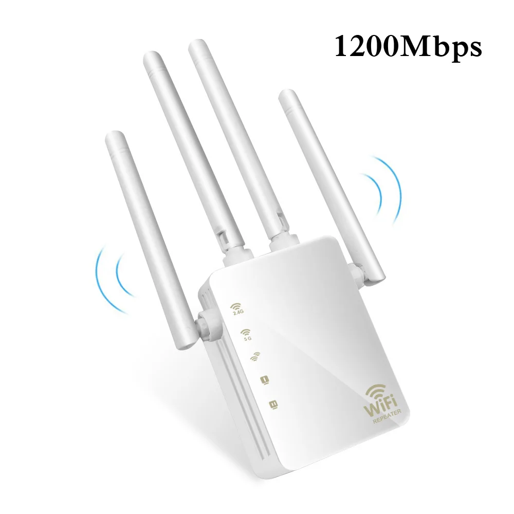 

1200Mbps Wifi Repeater Dual Band AC 2.4G / 5G Bridge Connection Signal Amplifier For Router PC Laptop Mobile phone Net Work