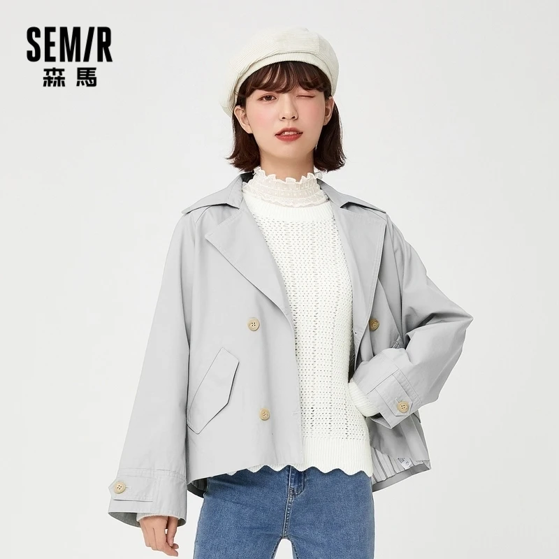 SEMIR Windbreaker women autumn 2020 new loose short coat small size thin lapel Korean version ins
SEMIR Windbreaker women autumn 2020 new loose short coat small size thin lapel Korean version ins