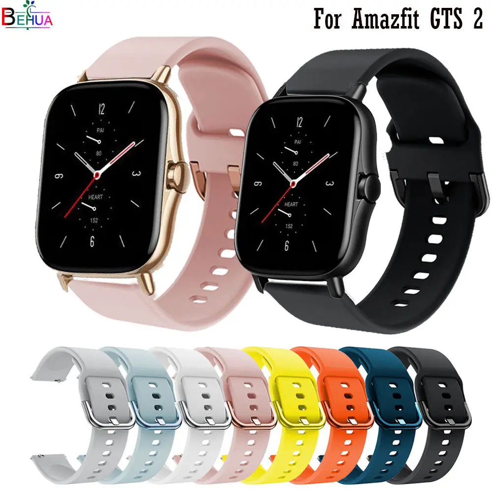 Ремешок силиконовый для Xiaomi Amazfit GTS 2 оригинальный браслет смарт-часов Bip S 20 мм |