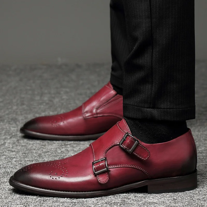 New British men's colored monk shoes men's shoes single shoes man wedding shoes buckle
New British men's colored monk shoes men's shoes single shoes man wedding shoes buckle