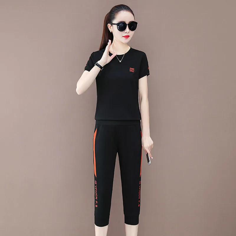 Fashion Sportswear Fitness Running Short Sleeve Shirt+Pants O Neck Tee Shirt Crop Pants Women's Casual Clothes 2 Pieces Set
Fashion Sportswear Fitness Running Short Sleeve Shirt+Pants O Neck Tee Shirt Crop Pants Women's Casual Clothes 2 Pieces Set