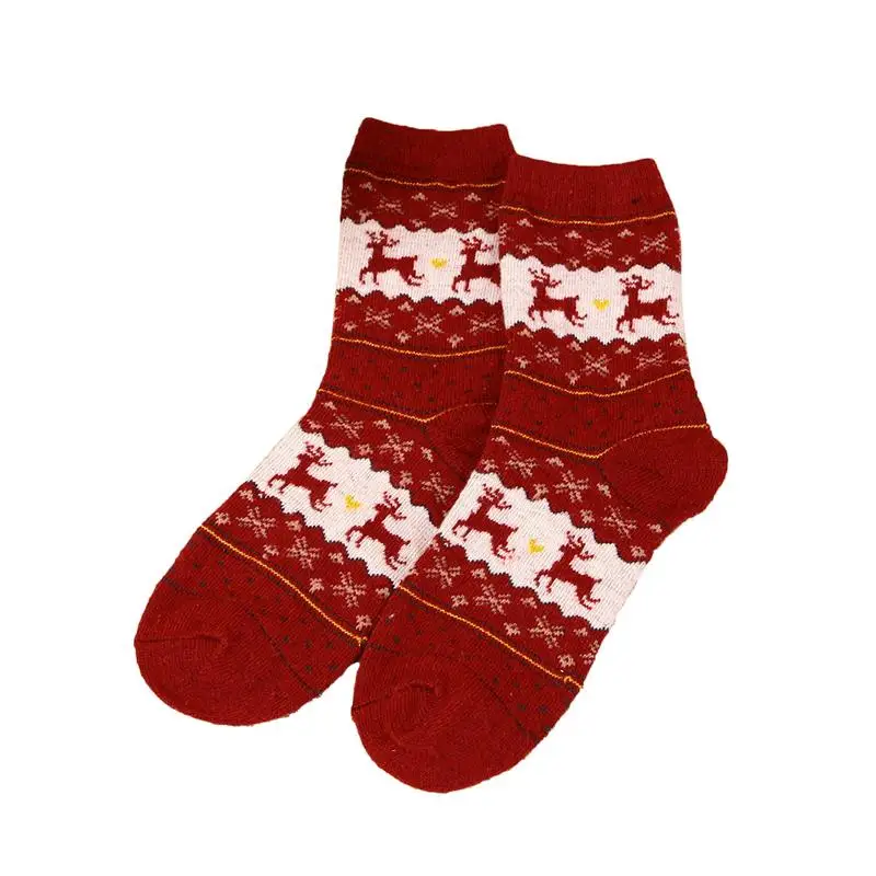 1 Pair Winter Women Socks Warm Wool Christmas Mid-calf Socks Woolen Snowflake Deer Comfortable Gift Girls Cute Meias 
1 Pair Winter Women Socks Warm Wool Christmas Mid-calf Socks Woolen Snowflake Deer Comfortable Gift Girls Cute Meias