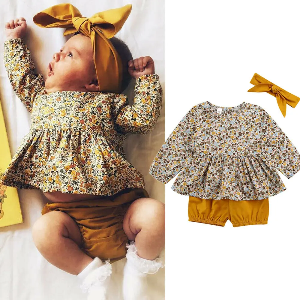 Free Shipping 0-18M Infant Kids Girls Boys Clothes Sets 3pcs Floral Print Long Sleeve T Shirts Tops+Solid Shorts Headband
Free Shipping 0-18M Infant Kids Girls Boys Clothes Sets 3pcs Floral Print Long Sleeve T Shirts Tops+Solid Shorts Headband