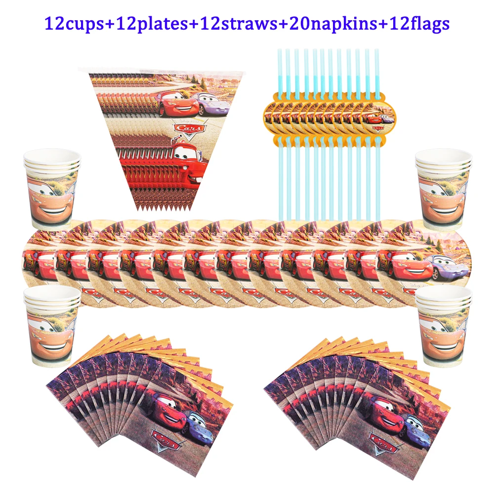 Lightning McQueen Disney Cars Cartoon Plates Cups Spoons Straws Birthday Party Supplies Baby Shower Disposable Tableware Decors
Lightning McQueen Disney Cars Cartoon Plates Cups Spoons Straws Birthday Party Supplies Baby Shower Disposable Tableware Decors