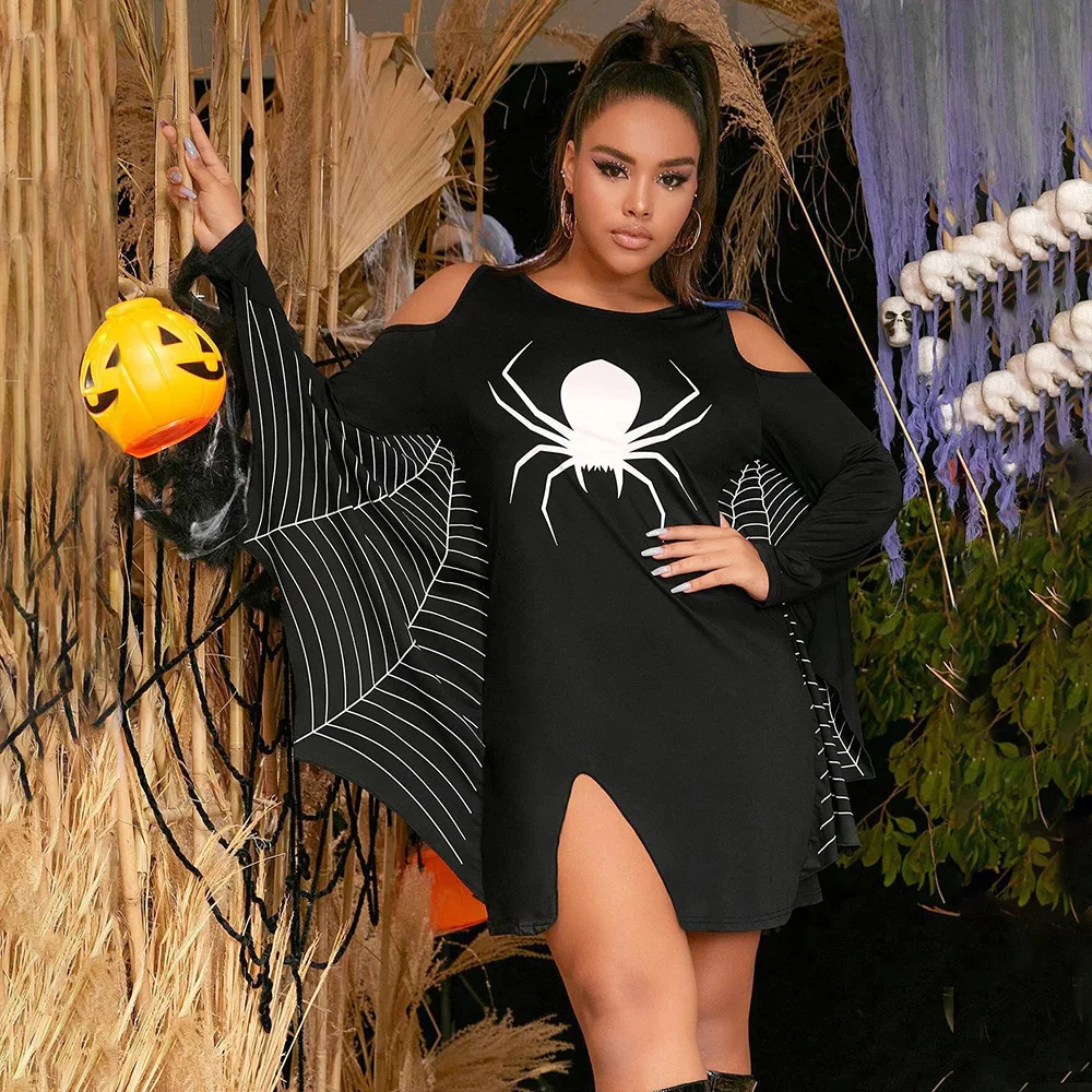 Halloween Solid Color Pattern Net Spider Print Long Sleeves Dress New Arrival Autumn Hot Style Women Outfits
Halloween Solid Color Pattern Net Spider Print Long Sleeves Dress New Arrival Autumn Hot Style Women Outfits