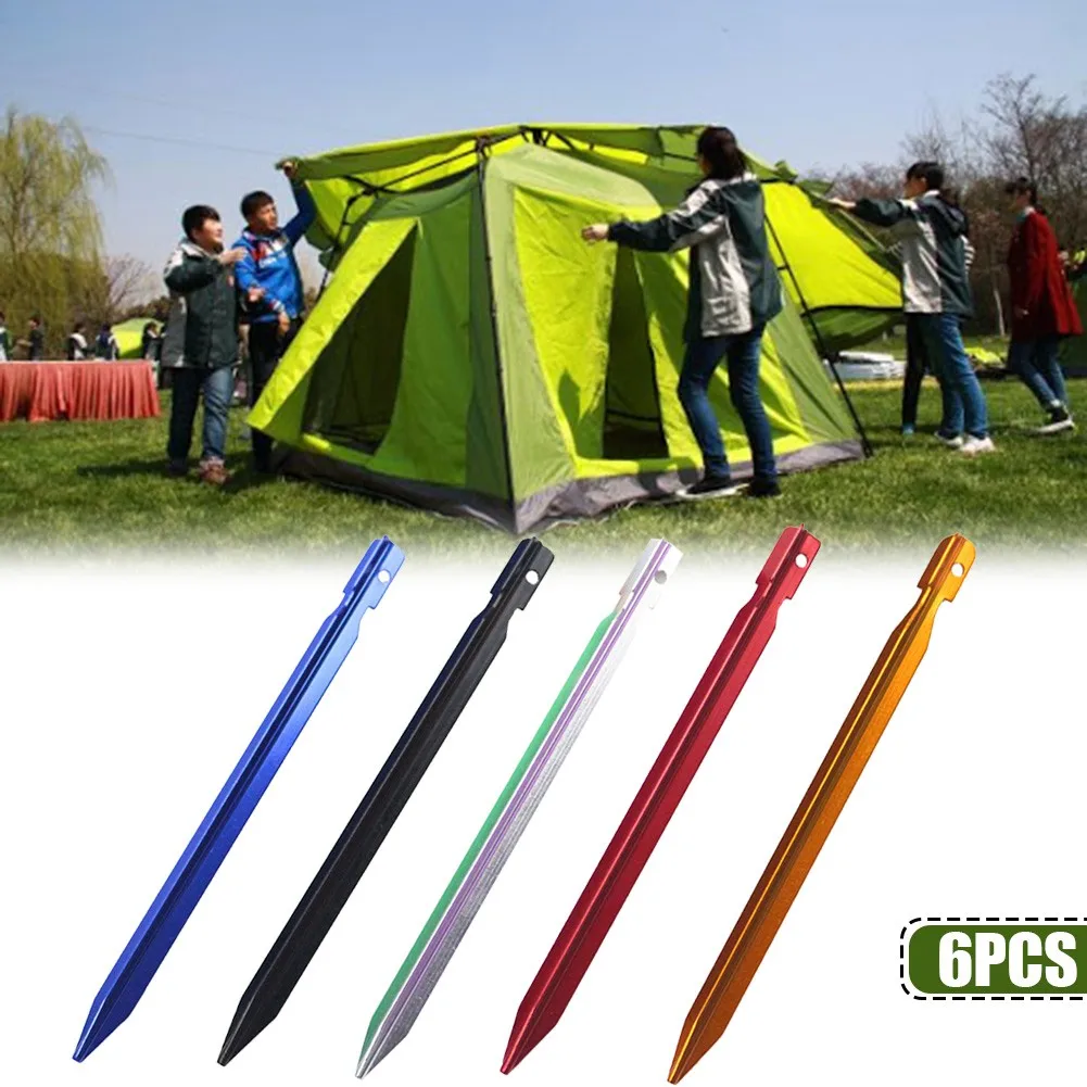 6pcs 18cm Tent Nails Three-sided Nail Design Aluminum Alloy Camping Ground Nail Outdoor Camping Tent Accessories
6pcs 18cm Tent Nails Three-sided Nail Design Aluminum Alloy Camping Ground Nail Outdoor Camping Tent Accessories