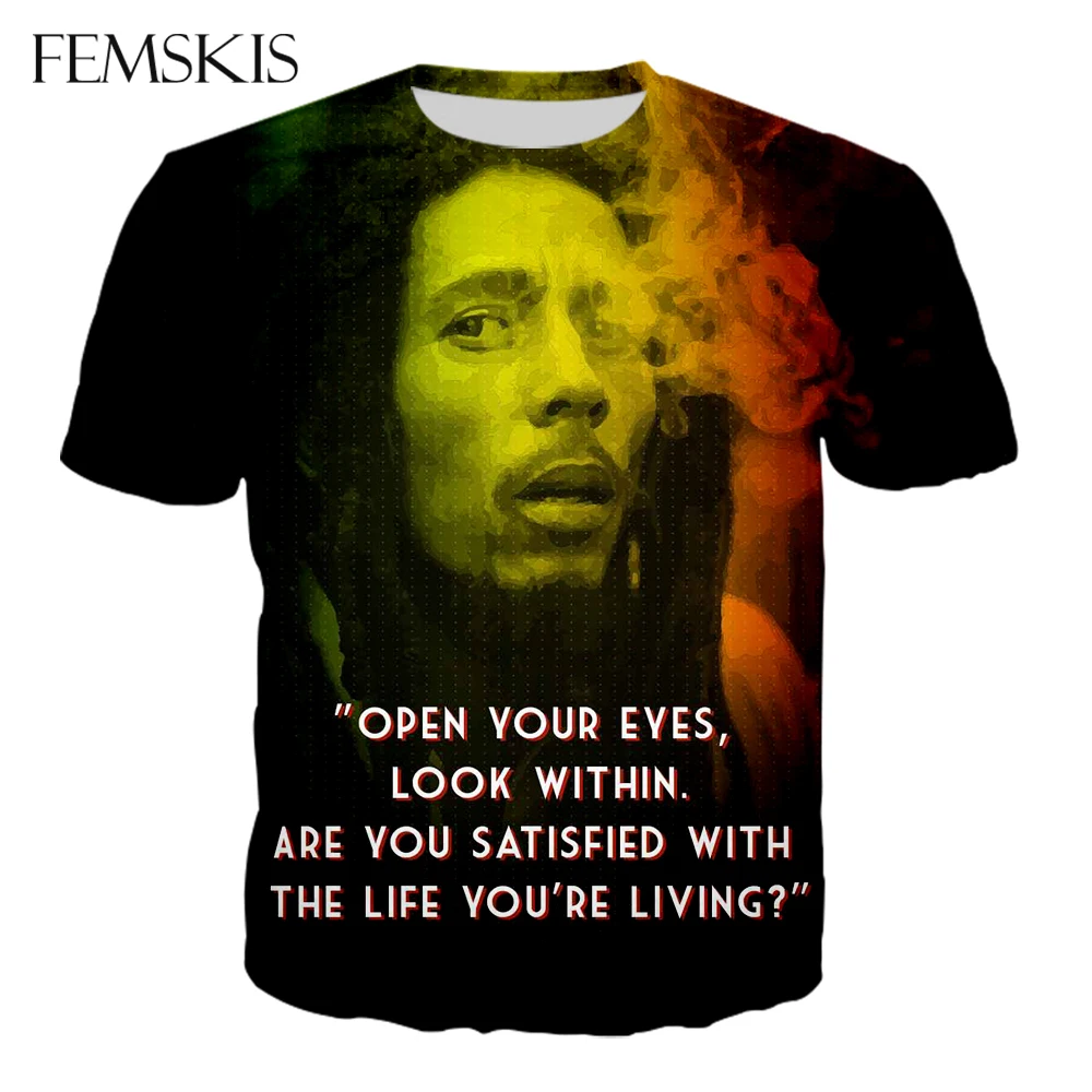 FEMSKIS Popular Newest Style T-Shirt Women Men Fashion Bob Marley Funny 3D Print Casual Summer Short Sleeve Shirt
FEMSKIS Popular Newest Style T-Shirt Women Men Fashion Bob Marley Funny 3D Print Casual Summer Short Sleeve Shirt