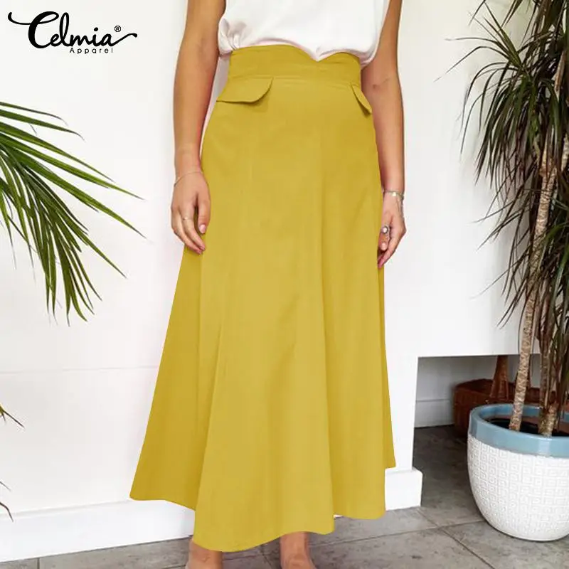 Celmia 2022 Autumn Women High Waist Skirt Fashion A-line Skirt Casual Loose Fake Pocket Long Skirt Ladies Solid Bottoms Oversize
Celmia 2022 Autumn Women High Waist Skirt Fashion A-line Skirt Casual Loose Fake Pocket Long Skirt Ladies Solid Bottoms Oversize
