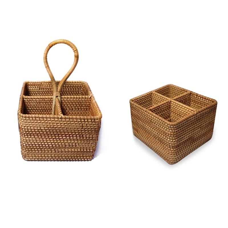 Square Hand Woven Storage Basket 4 Compartment Desktop Storage Serving Basket Creative Organizer Household Collection
Square Hand Woven Storage Basket 4 Compartment Desktop Storage Serving Basket Creative Organizer Household Collection