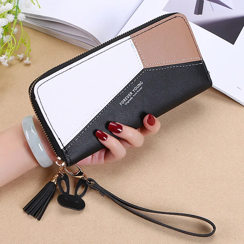 Ladies Clutch Long Wallet for Women Stitching Zipper Wallet Girl Mobile Phone Bag Female Handbags Mini Card Holder cartera mujer
Ladies Clutch Long Wallet for Women Stitching Zipper Wallet Girl Mobile Phone Bag Female Handbags Mini Card Holder cartera mujer