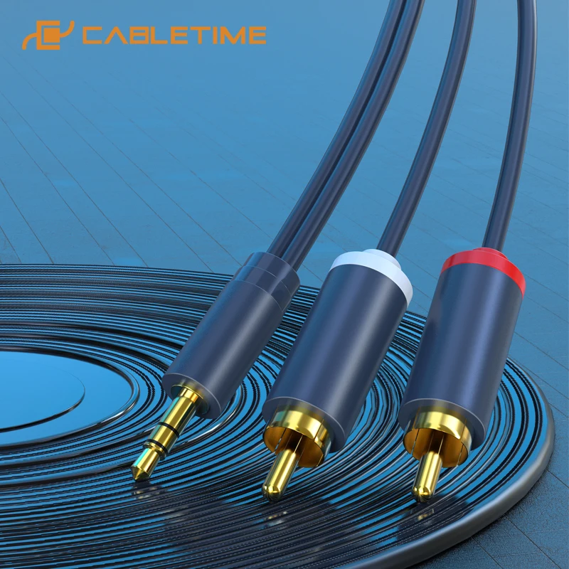 Aux-кабель CABLETIME со штекером 3 5 мм на штекер 2RCA стерео аудио разветвитель адаптер