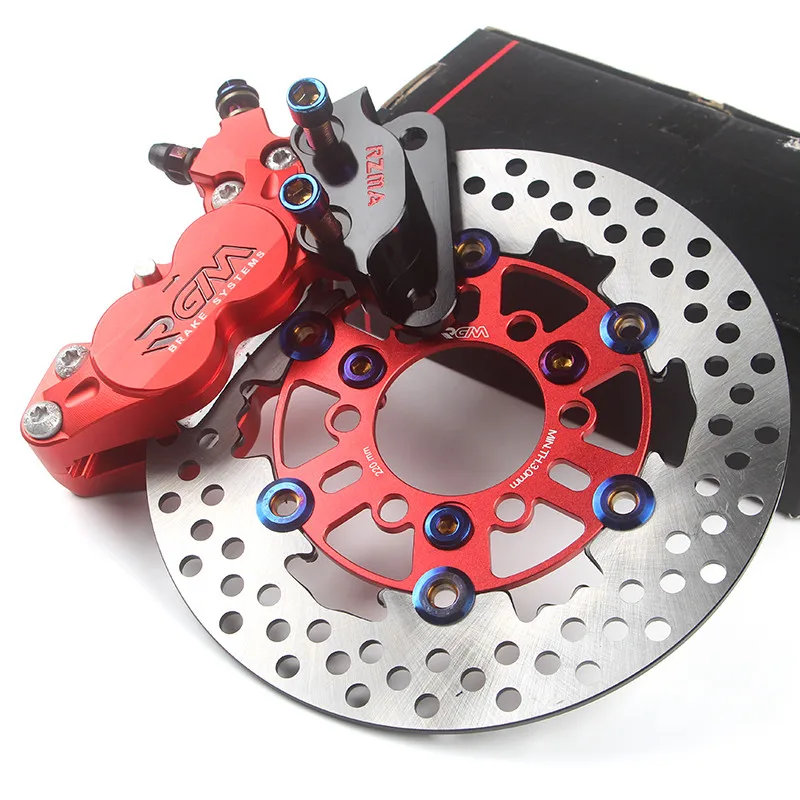 Universal Electric motorcycle refitted front brake sleeve large pair four HF6 abalone calipers + 220 mm brake disc set
Universal Electric motorcycle refitted front brake sleeve large pair four HF6 abalone calipers + 220 mm brake disc set
