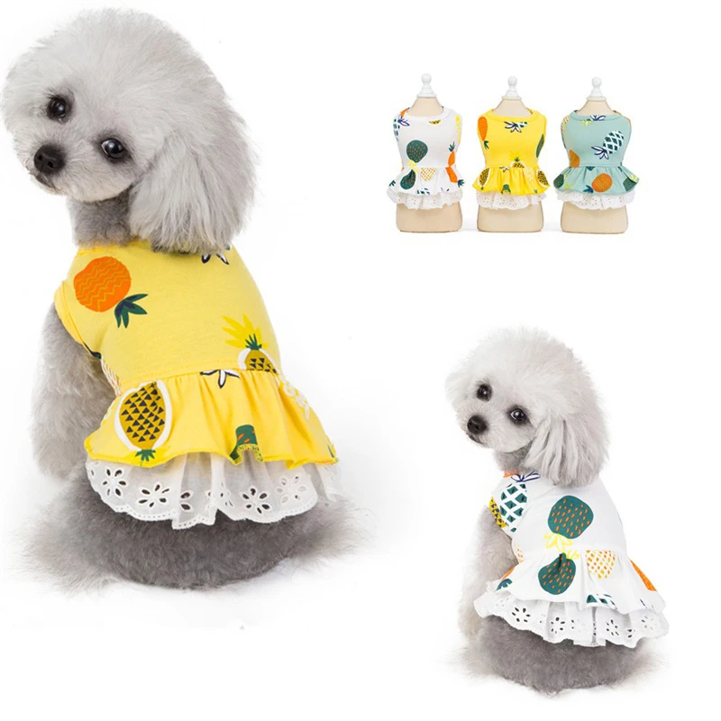 2021 Summer Pineapple Dog Cat Puppy Chihuahua Costume Fruit Pineapple Dresses Clothing Soft Cotton Pet Dogs Cats Dress 
2021 Summer Pineapple Dog Cat Puppy Chihuahua Costume Fruit Pineapple Dresses Clothing Soft Cotton Pet Dogs Cats Dress