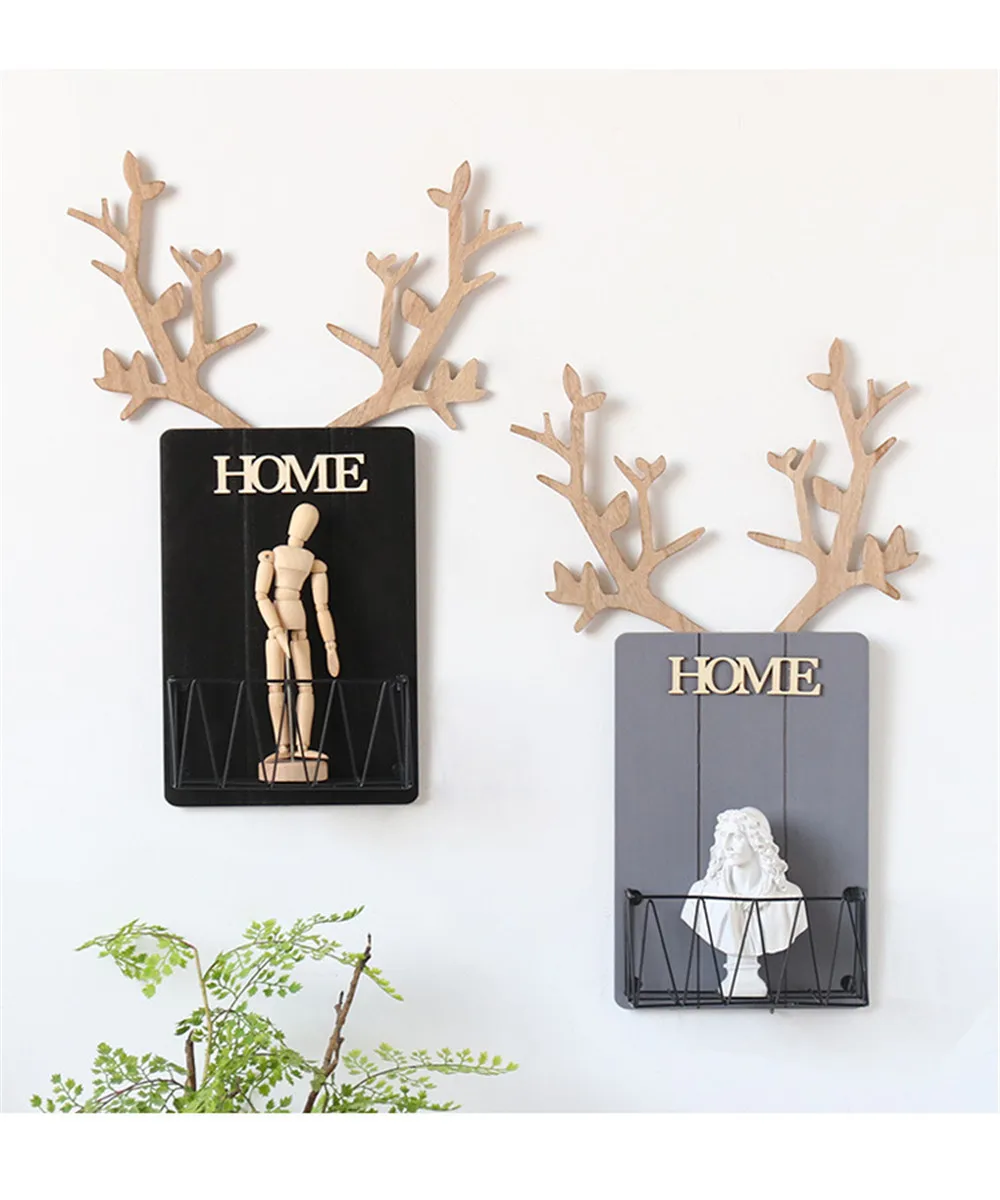 Home Wall Decoration Antler Wall Shelf Living Room Decoration Storage Iron Mesh Hanging Basket
Home Wall Decoration Antler Wall Shelf Living Room Decoration Storage Iron Mesh Hanging Basket