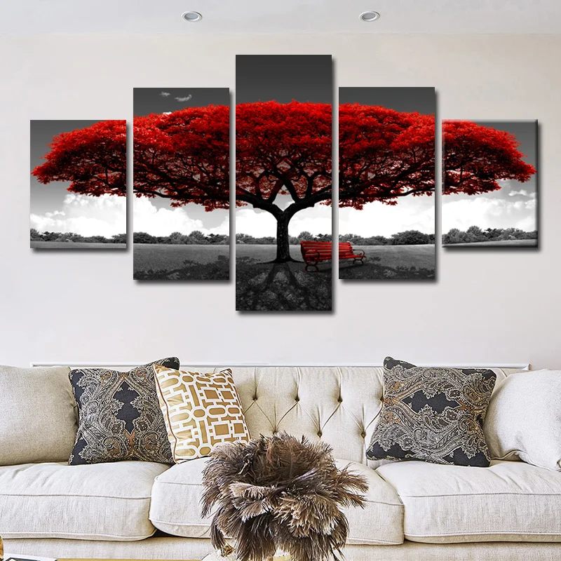 5 Panels Abstract Red Tree Oil Paintings Print On Canvas Posters And Prints Landscape Wall Art Pictures Home Wall Decor No Frame
5 Panels Abstract Red Tree Oil Paintings Print On Canvas Posters And Prints Landscape Wall Art Pictures Home Wall Decor No Frame