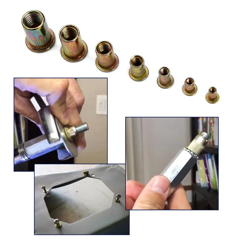 165/210PC Carbon Steel Zinc Plated Knurled Nuts Flat Head Threaded Rivet Riveter Of Sleeve Nut Assortment Kit M3-M12
165/210PC Carbon Steel Zinc Plated Knurled Nuts Flat Head Threaded Rivet Riveter Of Sleeve Nut Assortment Kit M3-M12