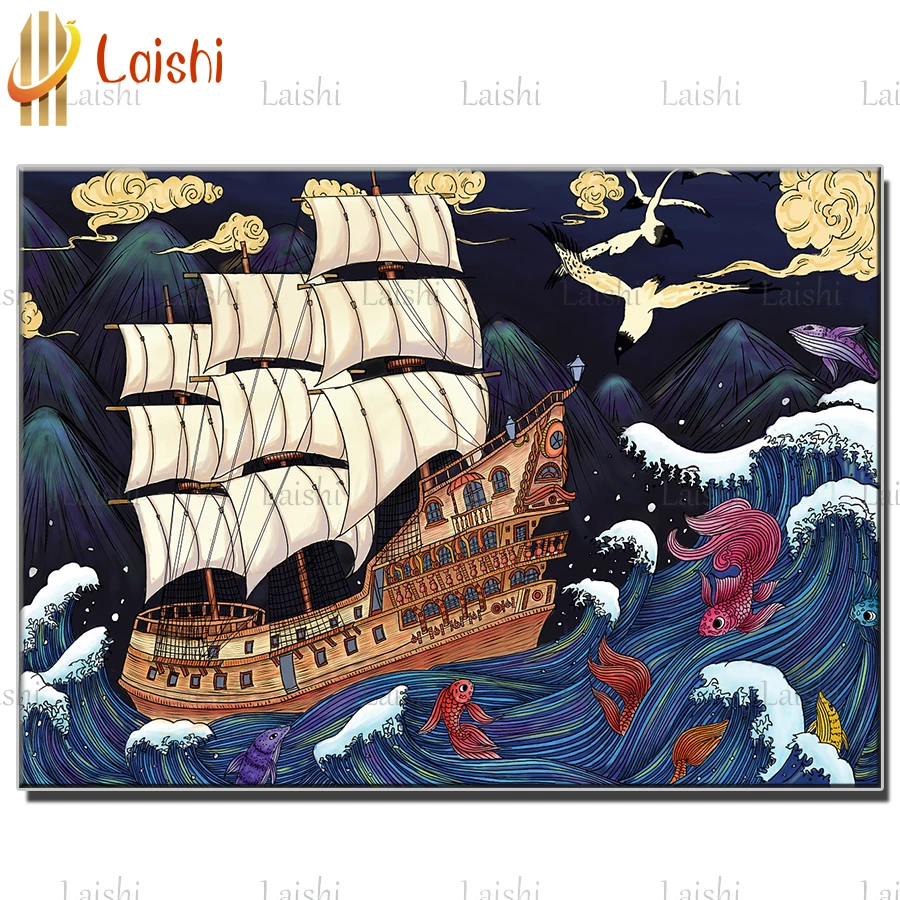 Diamond Embroidery Cartoon, sea waves sailing, koi Full Square/Round Diamond Painting 5D DIY Rhinestone pictures mosaic decor
Diamond Embroidery Cartoon, sea waves sailing, koi Full Square/Round Diamond Painting 5D DIY Rhinestone pictures mosaic decor