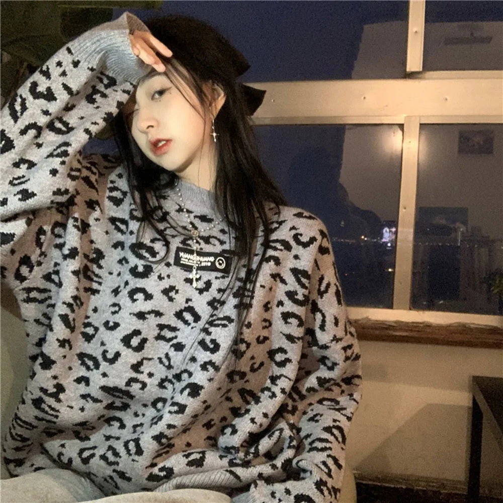 Street Pink Leopard Sweater Knit Pullover Women Y2k Clothes Winter Thick Warm Tunic Jumper Sweaters for Women Fashion
Street Pink Leopard Sweater Knit Pullover Women Y2k Clothes Winter Thick Warm Tunic Jumper Sweaters for Women Fashion