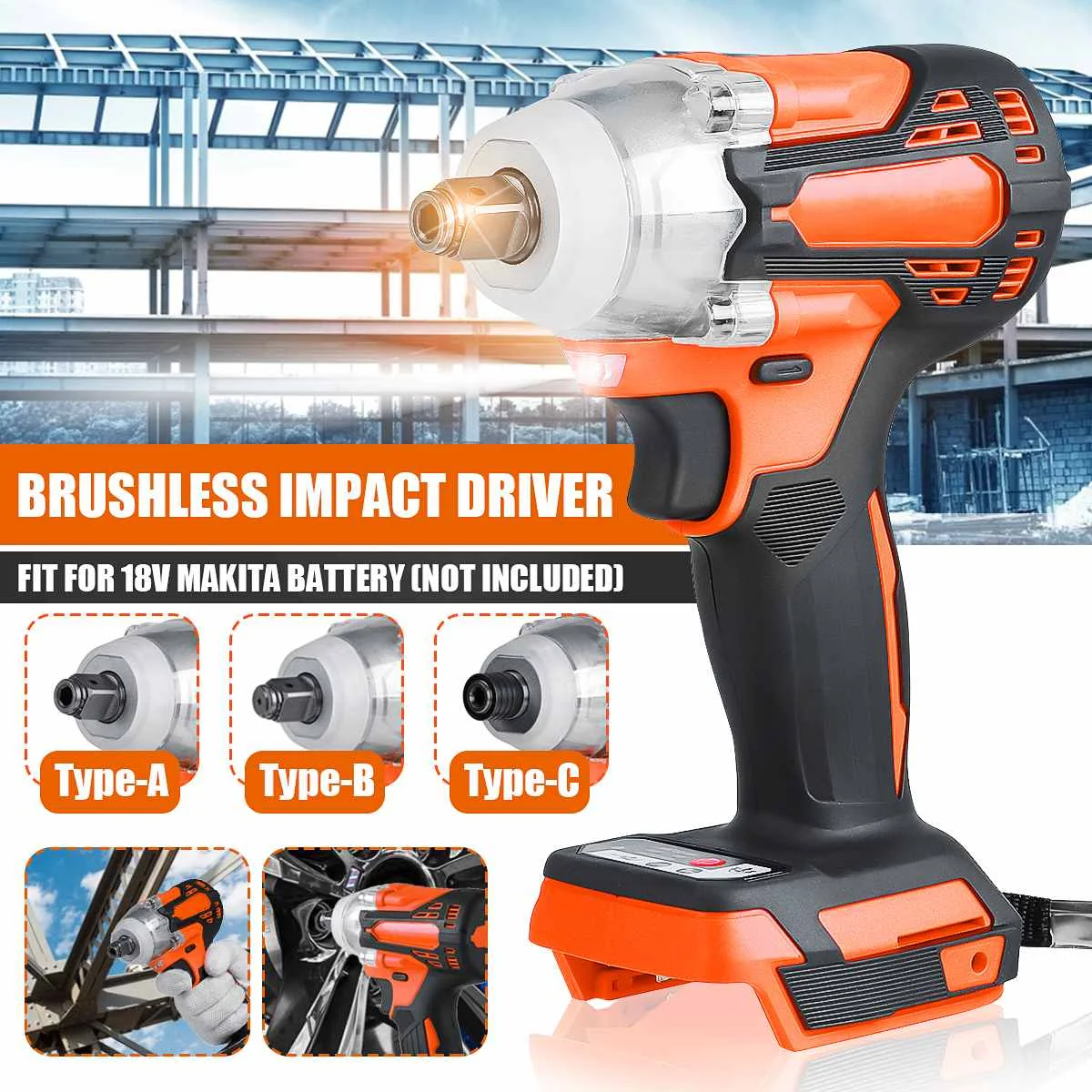 15*20.5cm 2 in1 18V 800N.m. Li-Ion Brushless Cordless Electric 1/2"Wrench 1/4"Screwdriver Drill Replacement for Makita Battery
15*20.5cm 2 in1 18V 800N.m. Li-Ion Brushless Cordless Electric 1/2"Wrench 1/4"Screwdriver Drill Replacement for Makita Battery