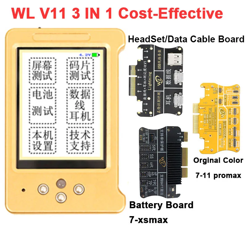 ЖК-экран WL V11, оригинальный цветной ремонтный программатор, вибрация/сенсорное управление/ремонт аккумуляторов для iPhone 11 PRO MAX/XR/XS MAX/XS/8P/8/7P/7
ЖК-экран WL V11, оригинальный цветной ремонтный программатор, вибрация/сенсорное управление/ремонт аккумуляторов для iPhone 11 PRO MAX/XR/XS MAX/XS/8P/8/7P/7